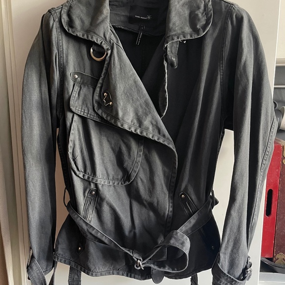 Isabel Marant Black Cotton with Black Leather Trim Biker Jacket size 1 pristine - Picture 5 of 15